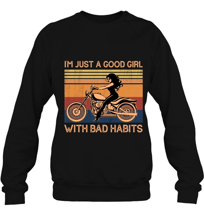 I'm Just A Good Girl With Bad Habits Motorcycle Lady Vintage Version Mugs