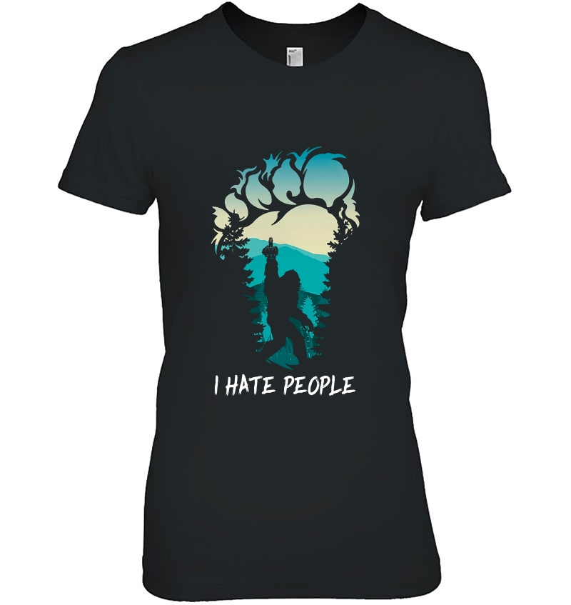 I Hate People Funny Middle Finger Bigfoot Hoodie