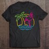 80S Vintage Miami Retro Neon Pink Flamingo Tee