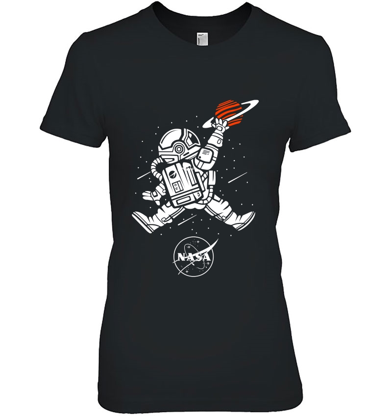 Astronaut Basketball League Slam Dunk Nasa Pullover Ladies Tee