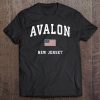 Avalon New Jersey Nj Vintage American Flag Sports Design Pullover Tee