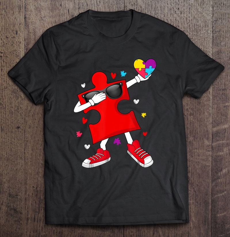 Dabbing Puzzle Heart Autism Awareness Dab Dance Gifts Shirt