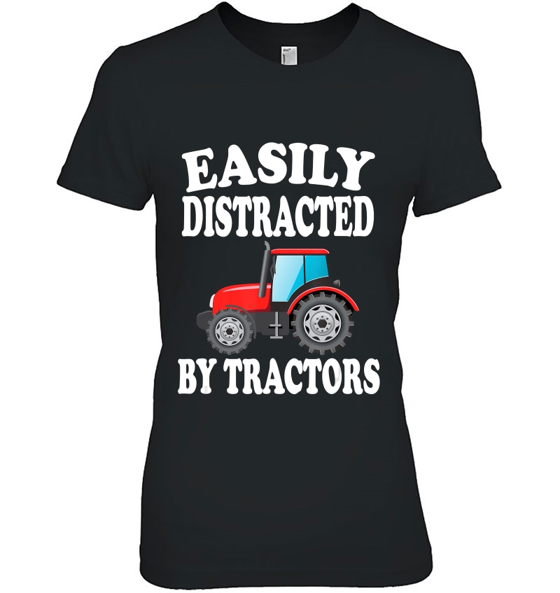 Easily Distracted By Tractors Farming Funny Hoodie