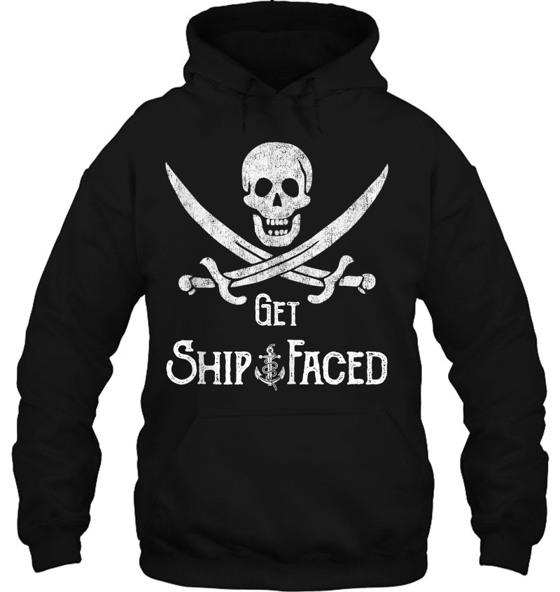 Get Ship Faced Adult Humor Pirate Skull Distressed-Look Mugs