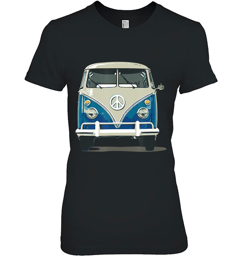 Hippie Camper Van Bus Ladies Tee