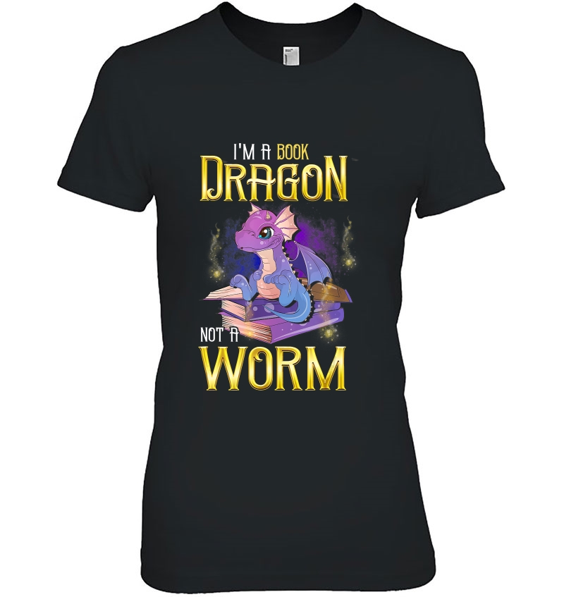 I'm A Book Dragon, Not A Worm! Funny Book Lover Hoodie