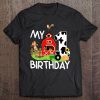 Kids 1St Birthday Shirt Farm Tractor Pig Horse Cow Chicken Cat Tee