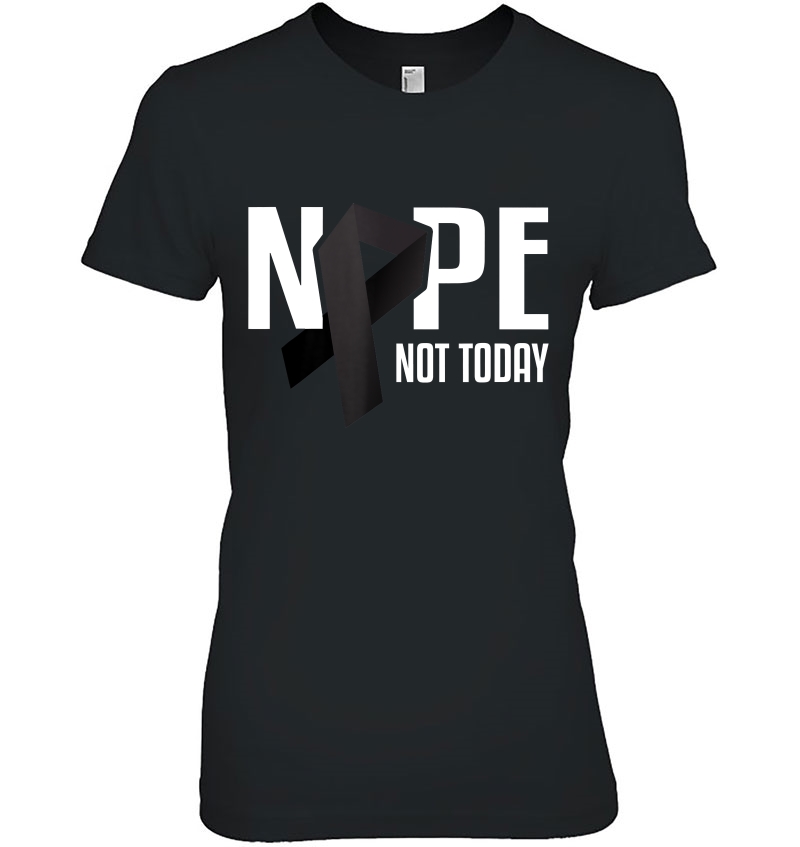 Nope Not Today Melanoma And Skin Cancer Tshirt Black Ribbon Hoodie