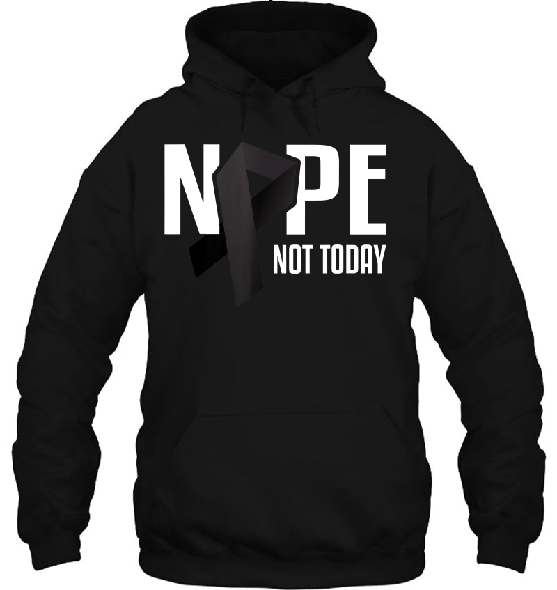 Nope Not Today Melanoma And Skin Cancer Tshirt Black Ribbon Mugs