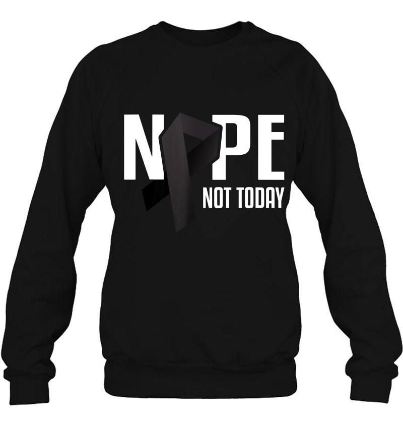 Nope Not Today Melanoma And Skin Cancer Tshirt Black Ribbon Mugs