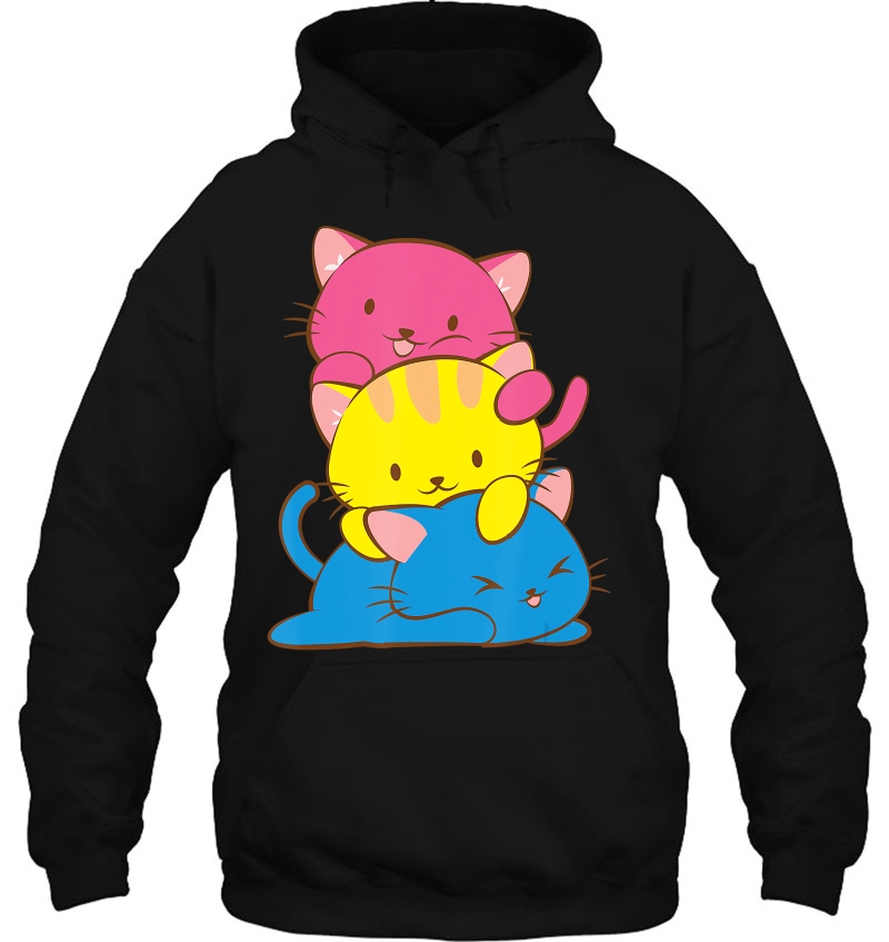 Pansexual Kawaii Cat Anime Art Cute Pan Pride Hoodie