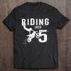 Riding Into 5 Years Old 5Th Birthday Boy Dirt Bike Party Tee