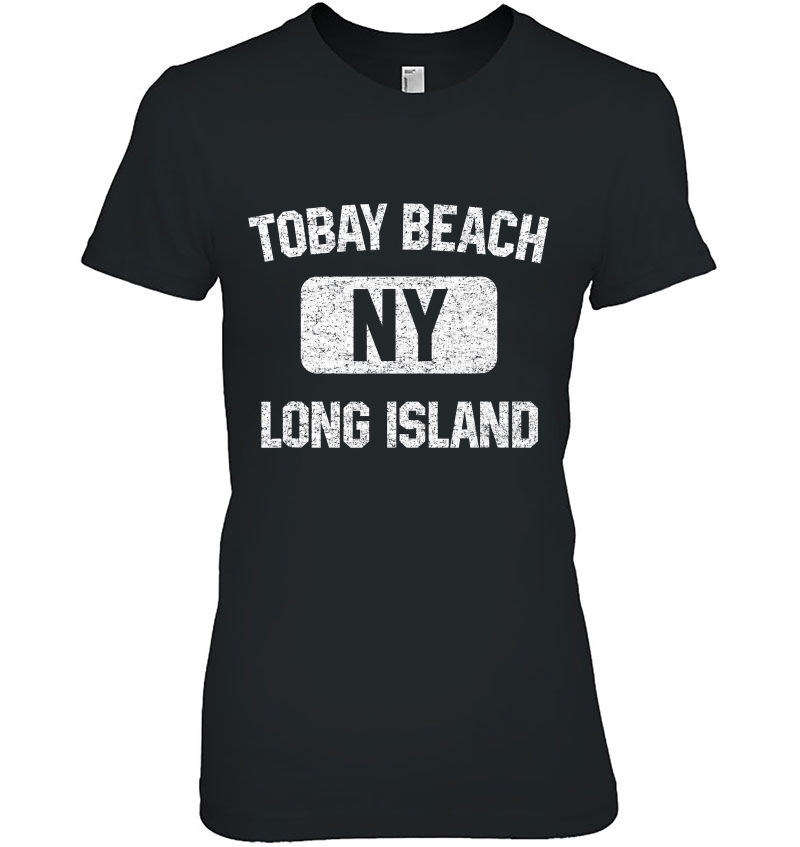 Tobay Beach Long Island Ny Gym Style Distressed White Print Hoodie