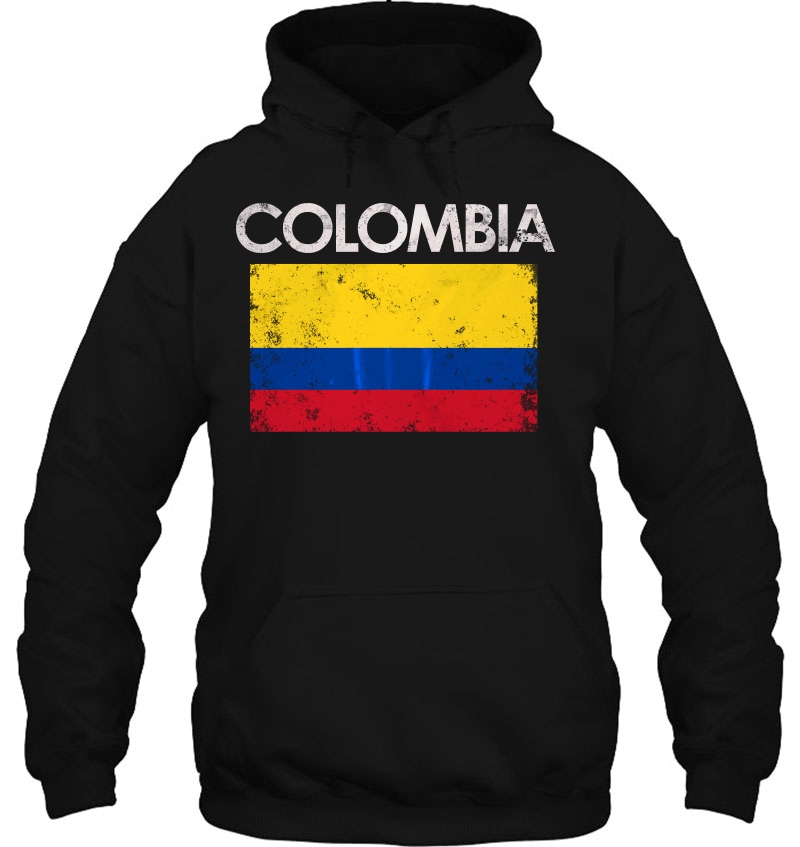 Vintage Colombia Colombian Flag Pride Hoodie