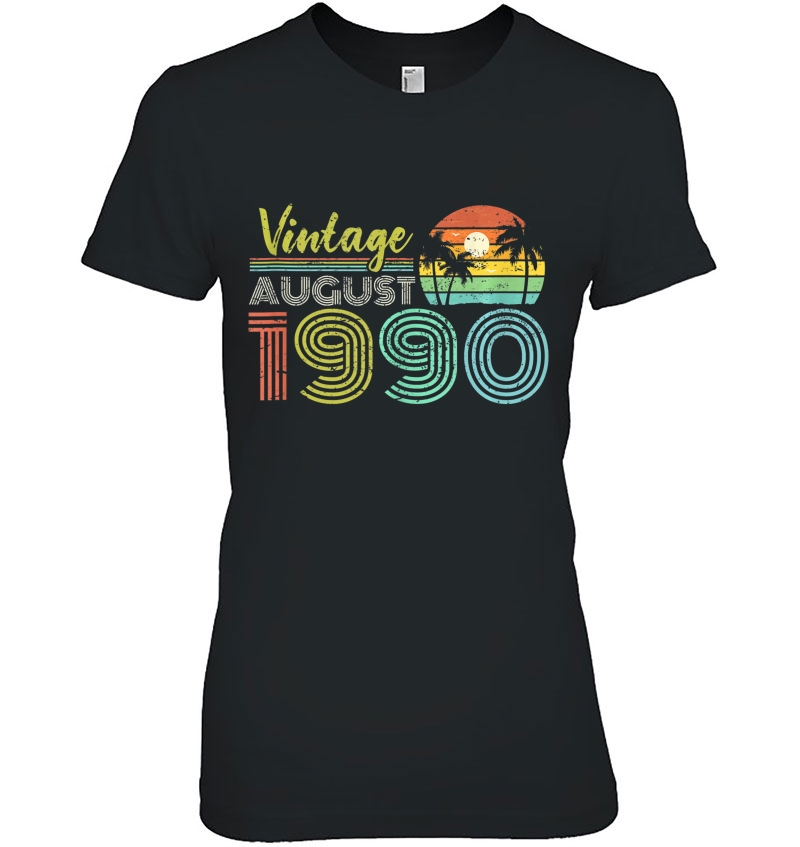 30Th Birthday Gift Vintage August 1990 Thirty Years Old Tank Top Ladies Tee