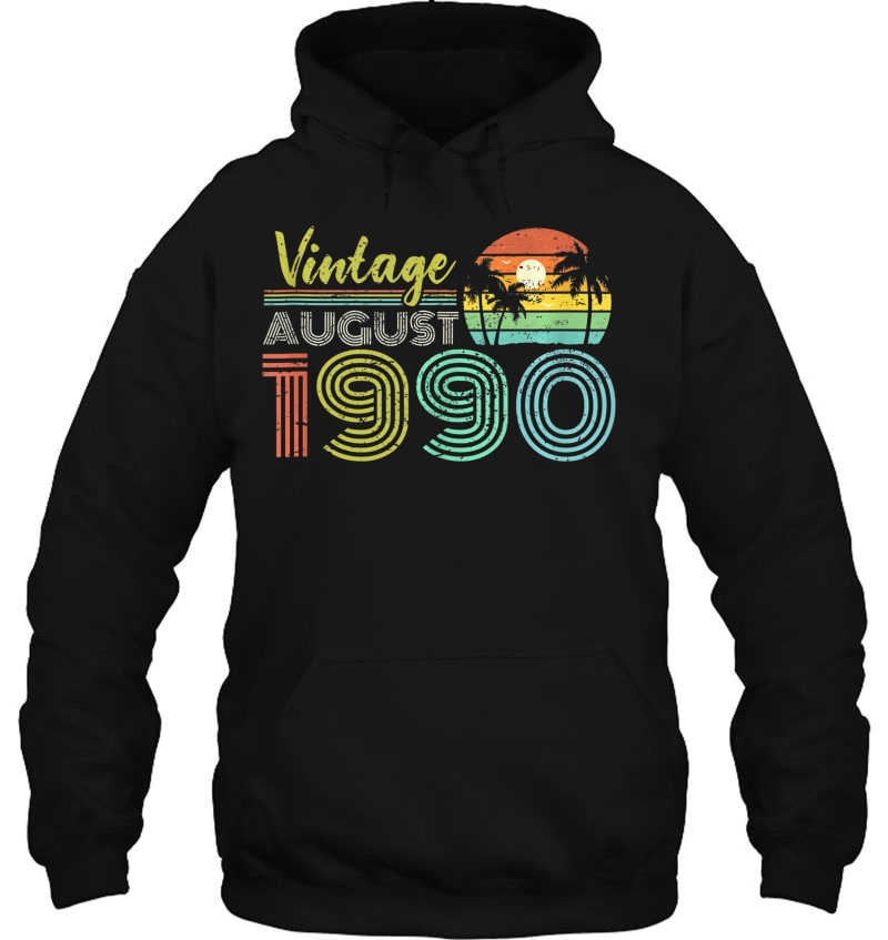 30Th Birthday Gift Vintage August 1990 Thirty Years Old Tank Top Hoodie