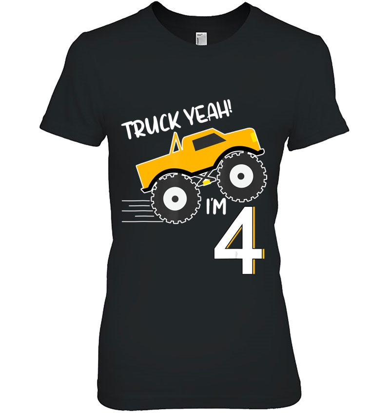 4Th Birthday Monster Truck Design Truck Yeah! I'm 4 Hoodie