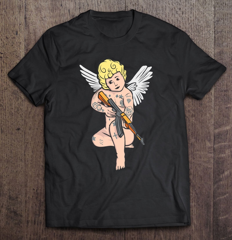 Aesthetic Angel - Soft Grunge Bad Cupid Gangster Design Shirt