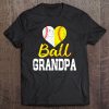 Baseball Softball Ball Heart Grandpa Shirt Father's Day Gift Tee