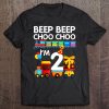 Beep Beep Choo Choo I'm 2 Train 2Nd Birthday Party Gift Bday Tee