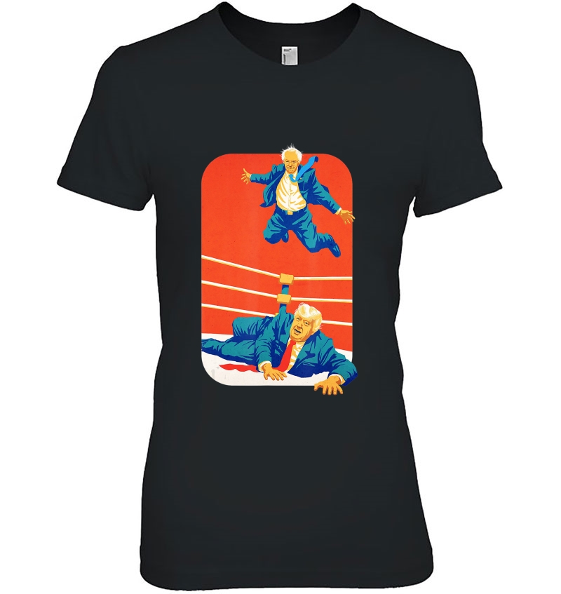 Bernie 2020 - Bernie Off The Top Rope Anti Trump Vintage Ladies Tee