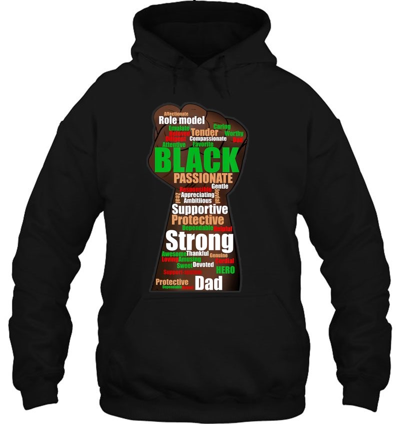 Black Dad Wordcloud Art Father's Day Tshirt African American Mugs