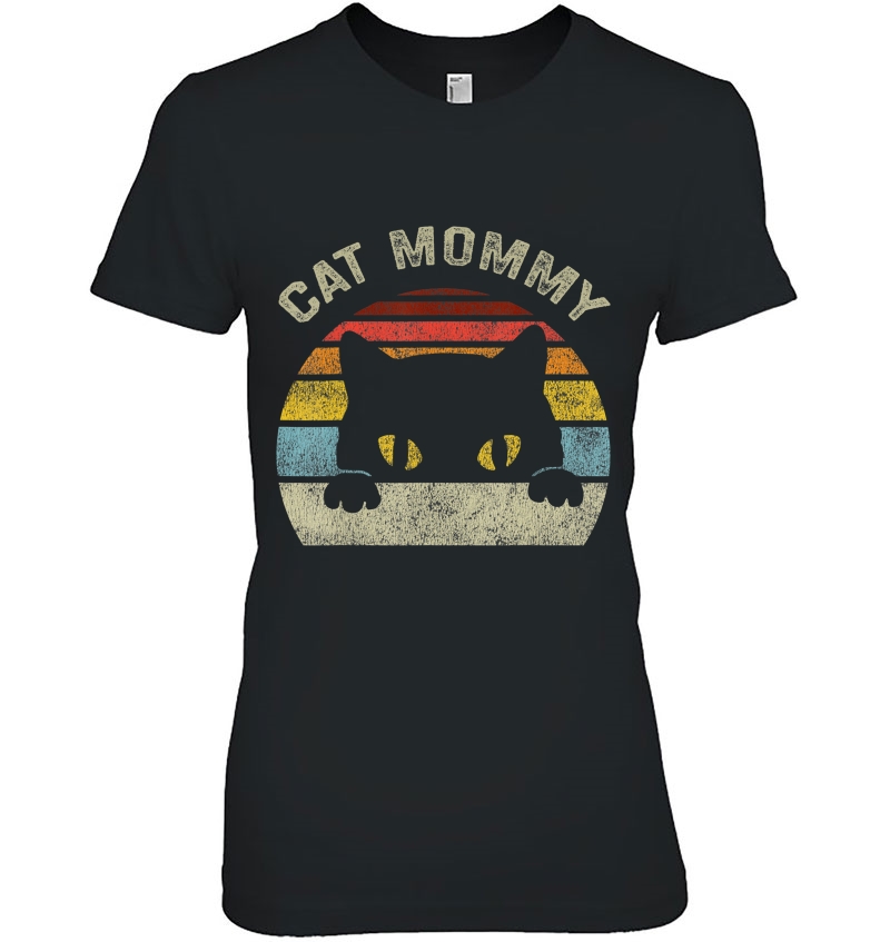 Cat Mommy Women Vintage Retro Black Cats Mom Mothers Day Hoodie