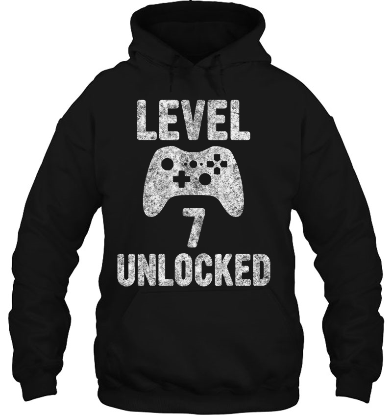 Cute Video Gamer 7Th Birthday Gift Level 7 Unlocked Hoodie