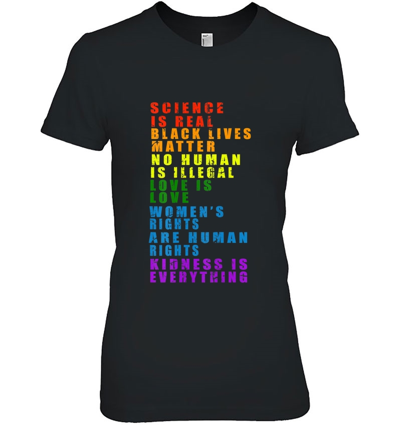 Distressed Science Is Real Black Lives Matter Lgbt Pride Ladies Tee
