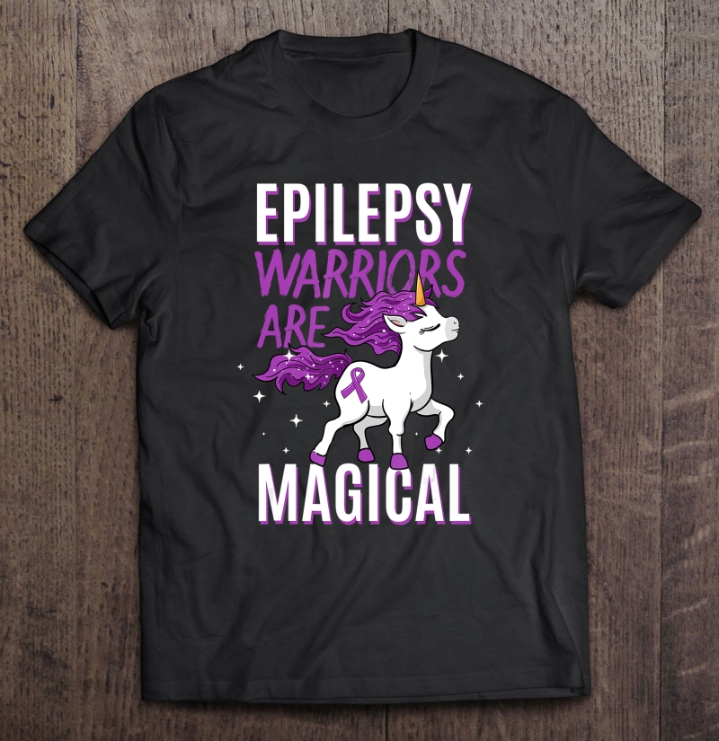 Epilepsy Warrior Purple Ribbon Epileptic Unicorn Gift Idea Shirt