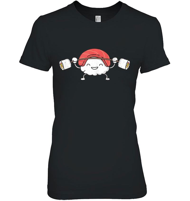Sushi Snatch Squat Barbell Weight Lifting Gym Workout Ladies Tee