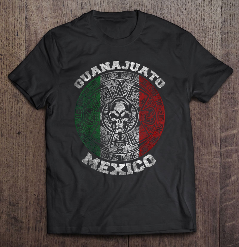 Guanajuato Aztec Mayan Calendar Skull. Mexican Pride Symbol Shirt