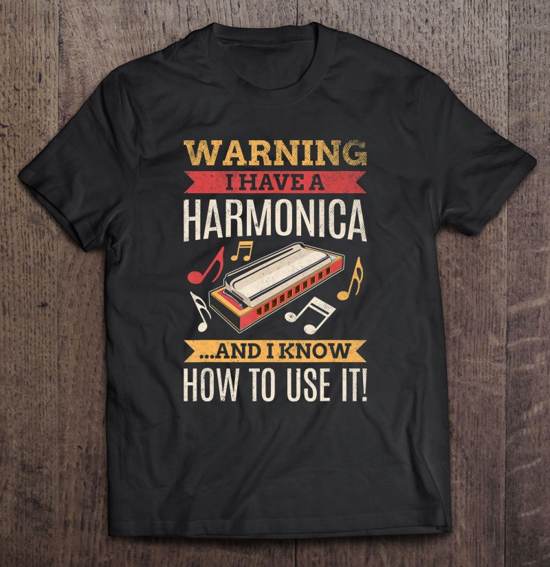 Harmonica Vintage Retro Funny Harmonica Player Shirt