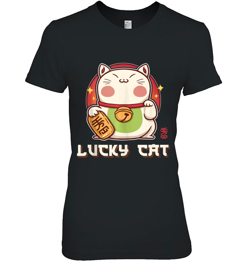 Maneki Neko Waving Lucky Cat Feline Lucky Kawaii Anime Cats Hoodie