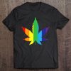 Marijuana Rainbow Gay Flag Weed Leaf Shirt Art Gay Pride Tee