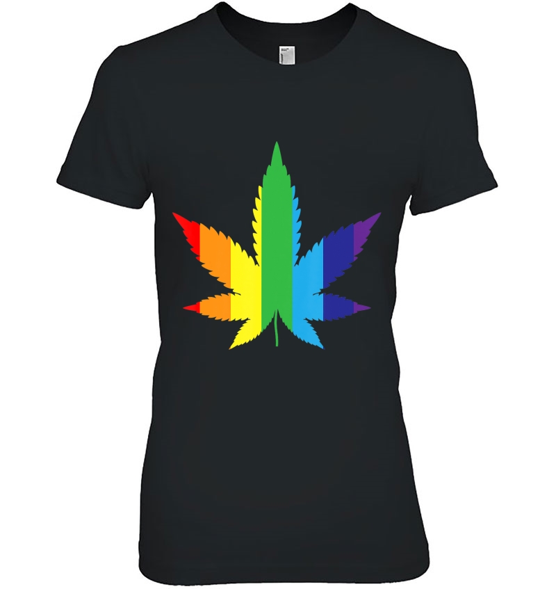 Marijuana Rainbow Gay Flag Weed Leaf Shirt Art Gay Pride Hoodie