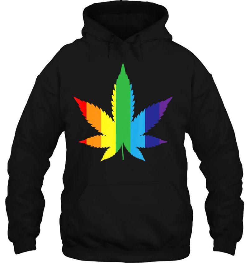 Marijuana Rainbow Gay Flag Weed Leaf Shirt Art Gay Pride Mugs