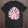 Minimalist Botanical Monstera Leaf In Pretty Blush Pink Tee