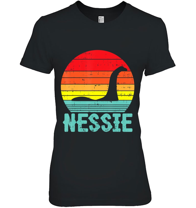 Nessie Loch Ness Monster Retro Nessy Animal Lover Gift Ladies Tee