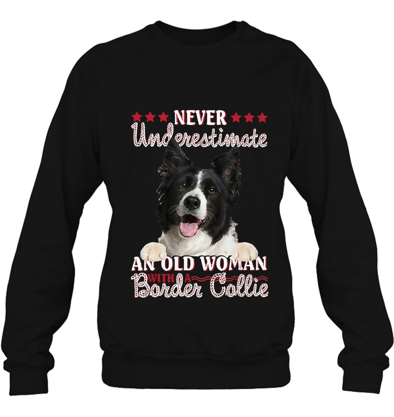 Never Underestimate An Old Woman With A Border Collie Mugs