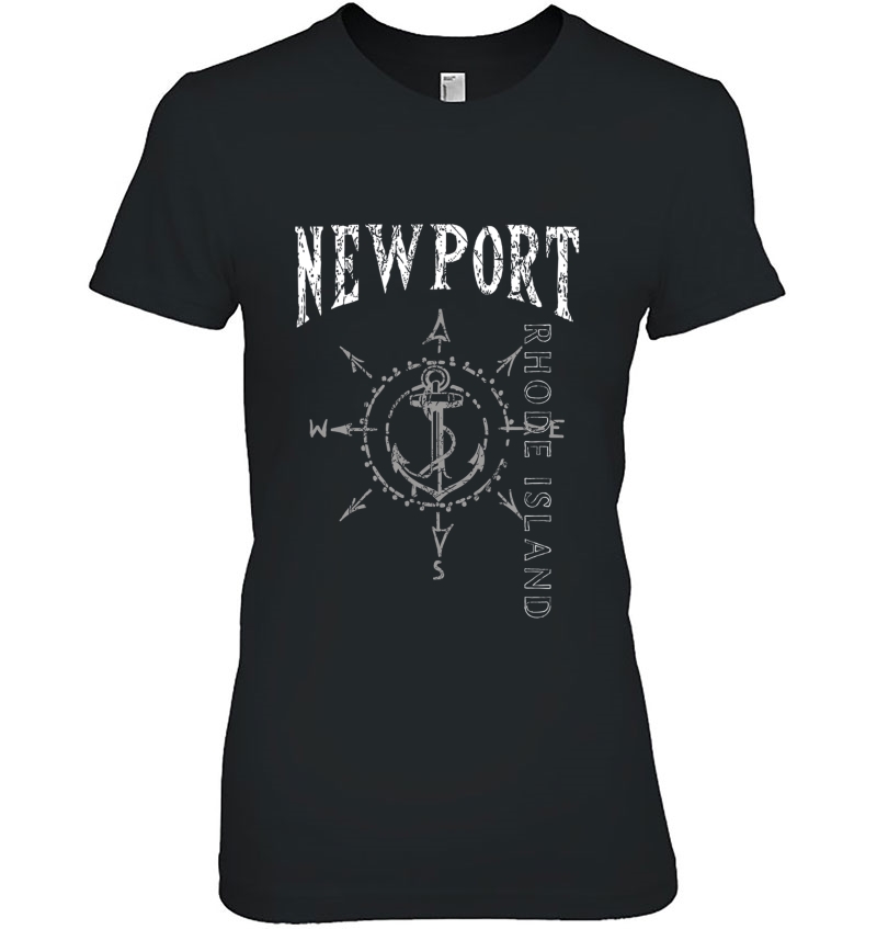 Newport Rhode Island Nautical Compass Rose Souvenir Ri Ladies Tee
