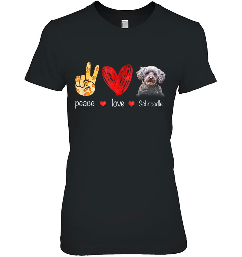 Peace Love Schnoodle Dog - Schnoodle Dog Lover Gift Hoodie