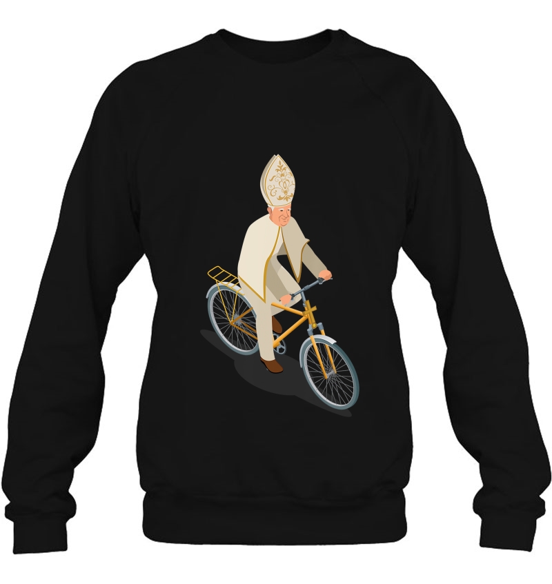 Pope Francis The Catholic Pope On A Bike Sweatshirt