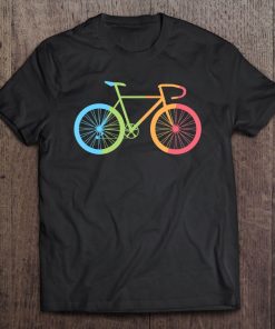 Rainbow Biking Bicycle Cyclist Men Women Youth Tee