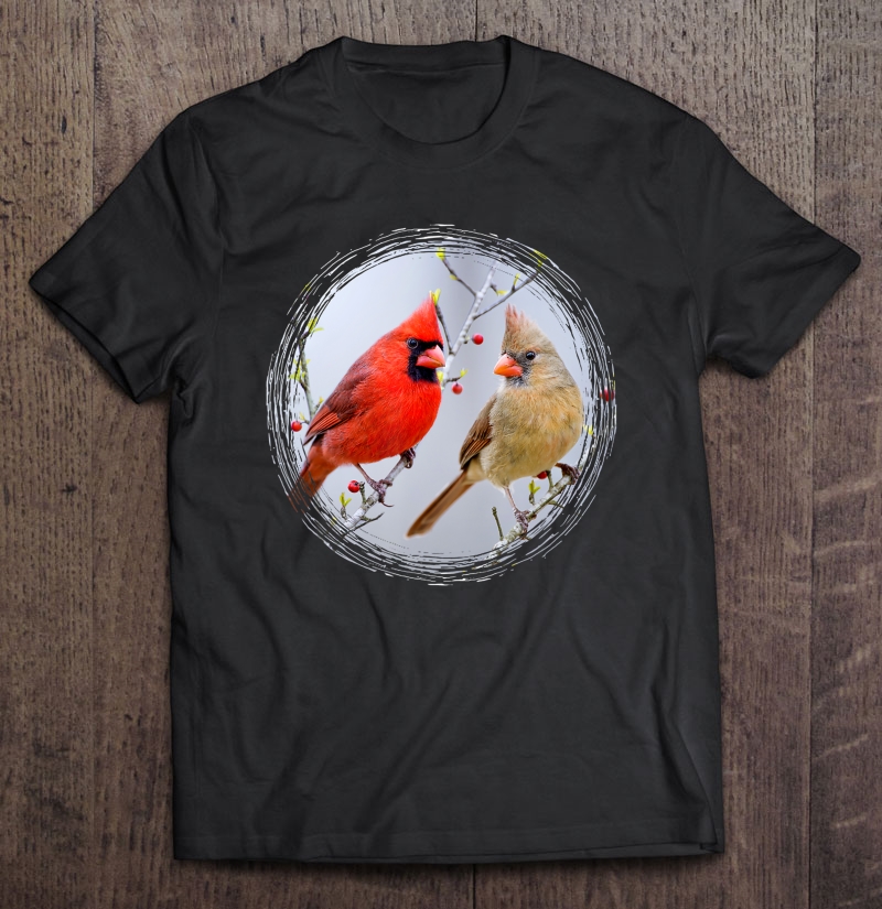 Red Cardinals Backyard Bird Watching Lovers Shirt