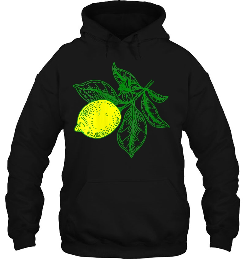 Womens Lemon Fruit Retro Vintage Art Graphic Gift - Lemon Hoodie