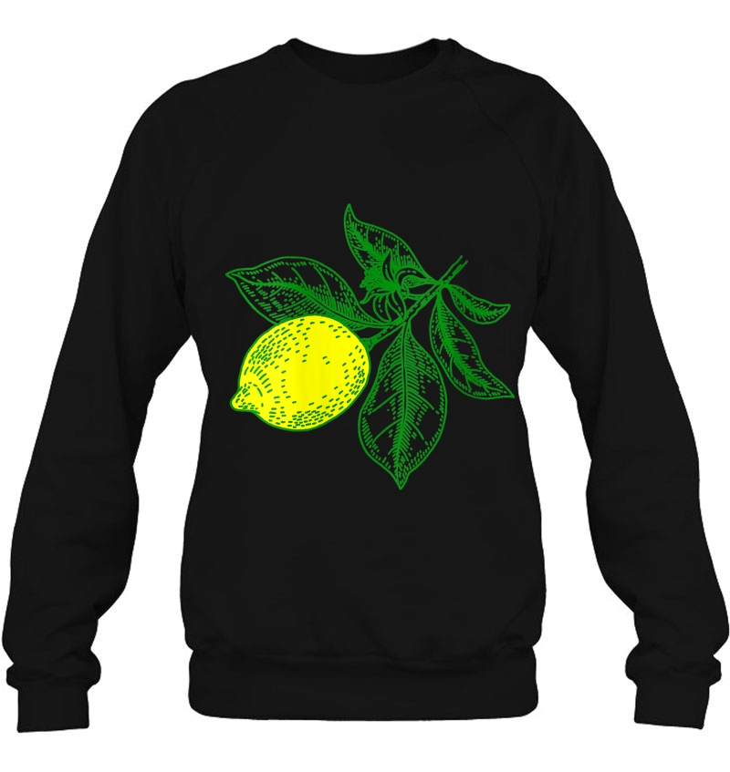 Womens Lemon Fruit Retro Vintage Art Graphic Gift - Lemon Sweatshirt