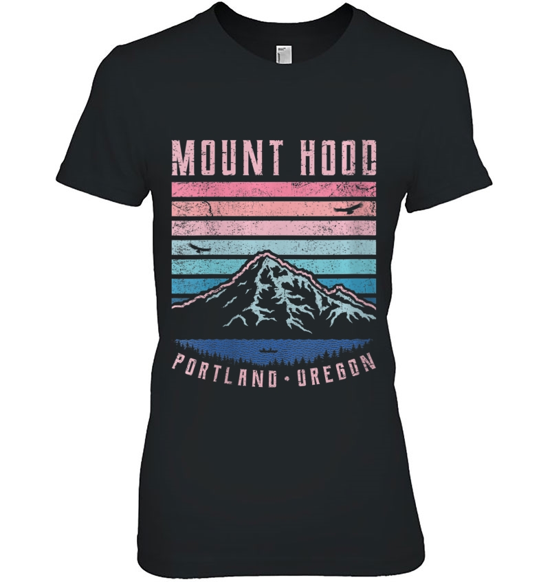 Womens Mt Hood Retro Mount Hood Portland Oregon Vintage Mountain Hoodie