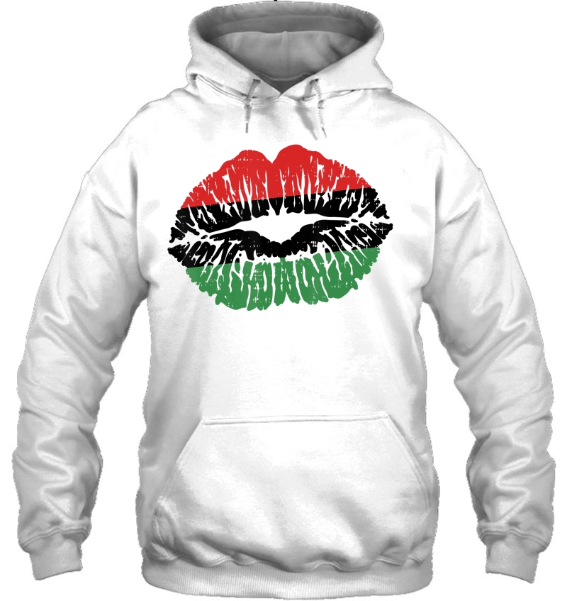 African Lips Flag Melanin Black History Month Pride Women Hoodie