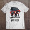 French Bulldog Gifts Men Women Frenchie Dog Glasses Bonjour Tee